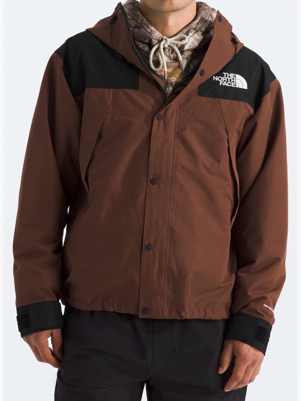 The North Face Brown and Black Hooded Raincoat